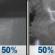 Tonight: A chance of rain showers between 8pm and 2am, then a chance of showers and thunderstorms between 2am and 5am. Mostly cloudy, with a low around 50. South wind 8 to 12 mph. Chance of precipitation is 50%. New rainfall amounts less than a tenth of an inch possible. Tonight: Chance Rain Showers